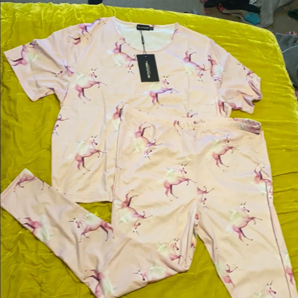 Pink unicorn pj plus size